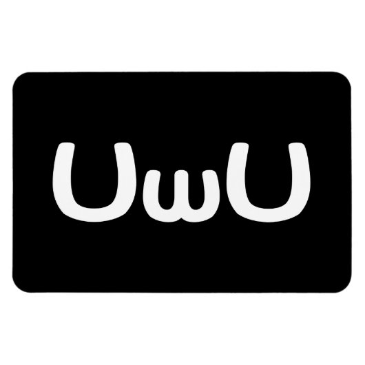 ウゥ Happy Anime Face Emoticon マグネット (横)