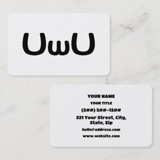 ウゥ Happy Anime Face Emoticon 名刺 (正面/裏面)