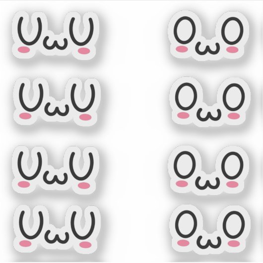 ウウとウウカスタムのカットのビニール シール (正面)