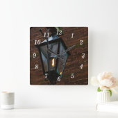 ウェイウォールクロックに光を当てる スクエア壁時計 (ホーム)