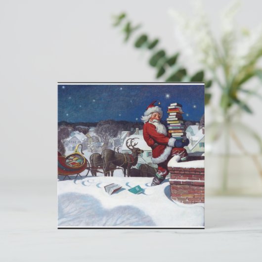 ウェイエス - クリスマスに本を届けるサンタ シーズンカード (スタンド正面)