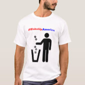 ウェイクアップアメリカおもしろい、アンチトランプダンプシャツ Tシャツ (正面)