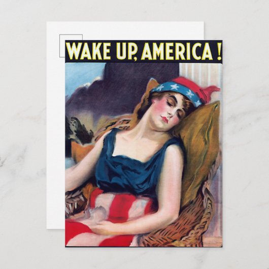 ウェイクアップアメリカヴィンテージ投票選挙2024 ポストカード (正面/裏面)