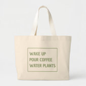 ウェイクアップコーヒー水の植物トートバッグ ラージトートバッグ (正面)