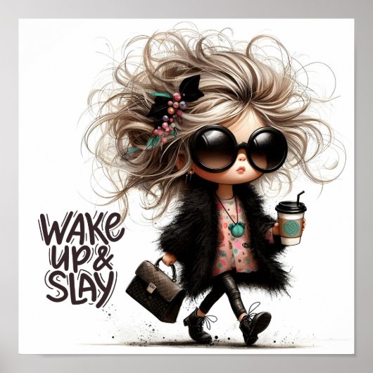 ウェイクアップ&スレイボスガールやる気を起こさせる ポスター (正面)