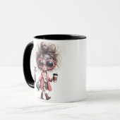 "ウェイクアップ&スレイ"お洒落ラテガールボスコーヒー マグカップ (正面左)