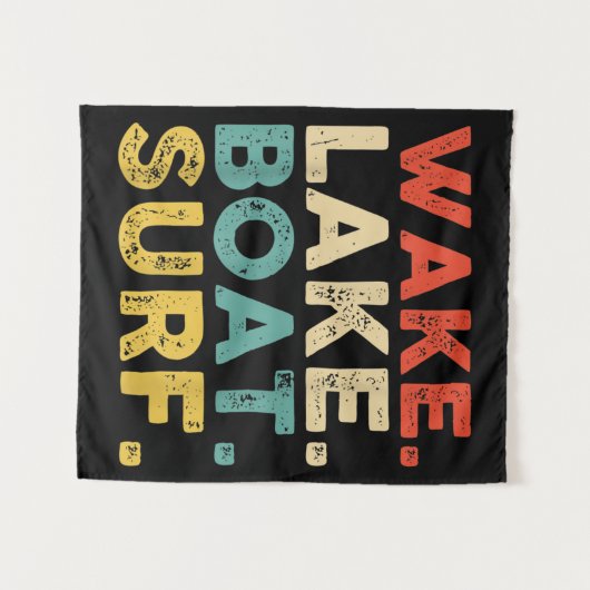 ウェイクサーフィンウェイクサーフウェイクサーフィンロープウェイクサーフ タペストリー (正面(横))