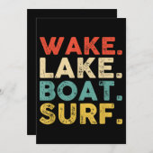 ウェイクサーフィンウェイクサーフウェイクサーフィンロープウェイクサーフ 招待状 (正面/裏面)