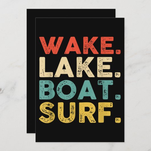 ウェイクサーフィンウェイクサーフウェイクサーフィンロープウェイクサーフ 招待状 (正面/裏面)