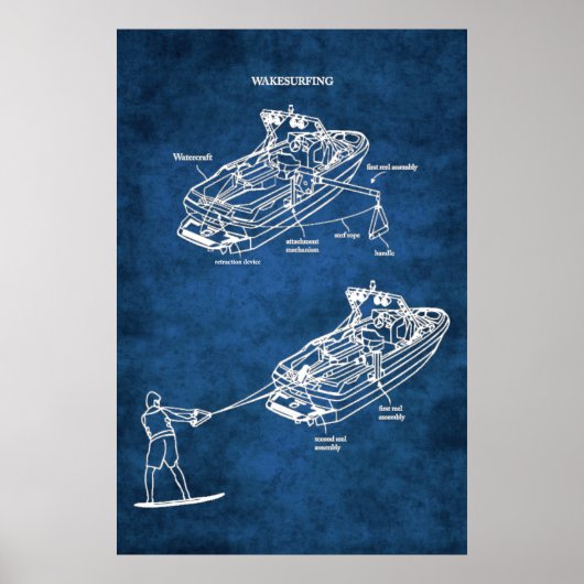 ウェイクサーフィン特許プリント第1号 ポスター (正面)