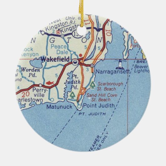 ウェイクフィールドRIヴィンテージマップ セラミックオーナメント (裏面)