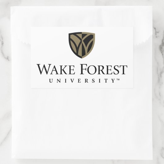 ウェイクフォレスト大学ワードマーク 長方形シール (バッグ)