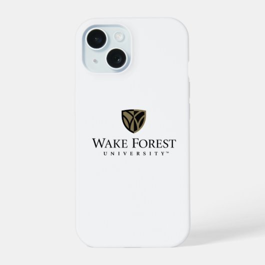 ウェイクフォレスト大学ワードマーク iPhone 15ケース (裏面)