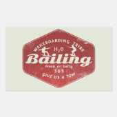 ウェイクボーディングウェイクボーダー 長方形シール (正面)