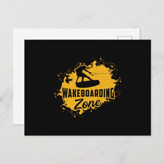 ウェイクボーディングゾーンウェイクケーブルウェイクボーダーウェイクボード ポストカード (正面/裏面)