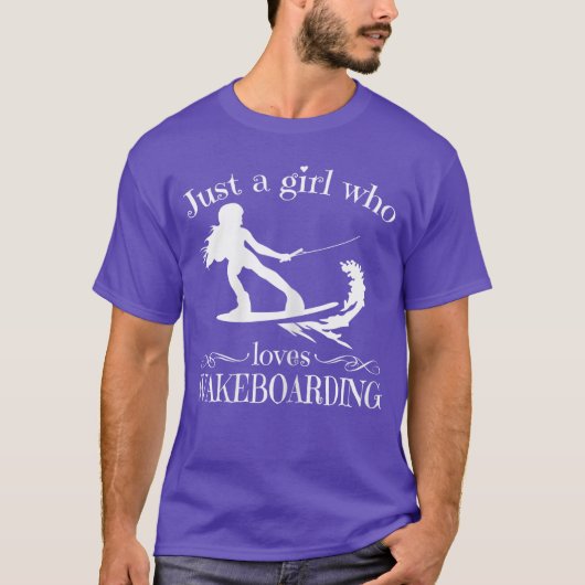 ウェイクボードが好きな女の子 ウーマンズギフト Tシャツ (正面)