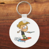 ウェイクボードに乗った少年 キーホルダー (正面)