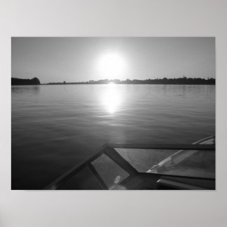 ウェイクボードの夕日 ポスター