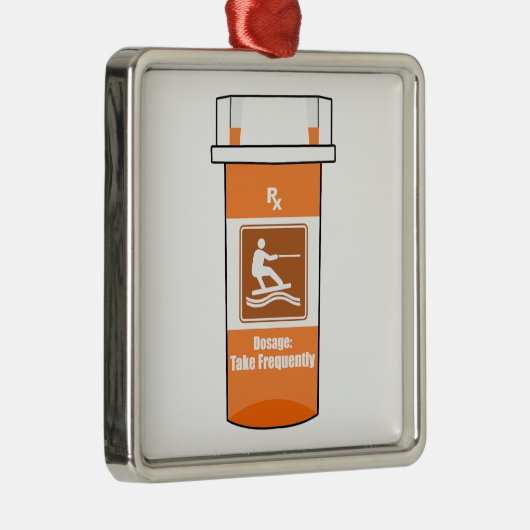 ウェイクボードは薬だ メタルオーナメント (右)