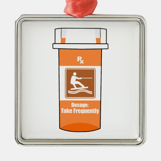 ウェイクボードは薬だ メタルオーナメント (正面)