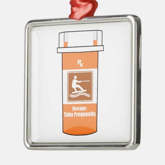 ウェイクボードは薬だ メタルオーナメント (左)