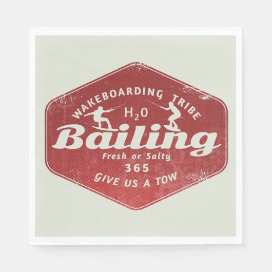 ウェイクボード保釈 スタンダードランチョンナプキン (正面)