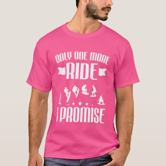 ウェイクボード もう一回乗るよ 約束する ウェイクボード Tシャツ (正面)