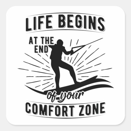 ウェイクボード | Waterski Wakeboardシーギフト スクエアシール (正面)