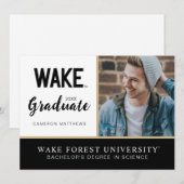 ウェイク・フォレスト大学 | Wake Wordmark 招待状 (正面/裏面)