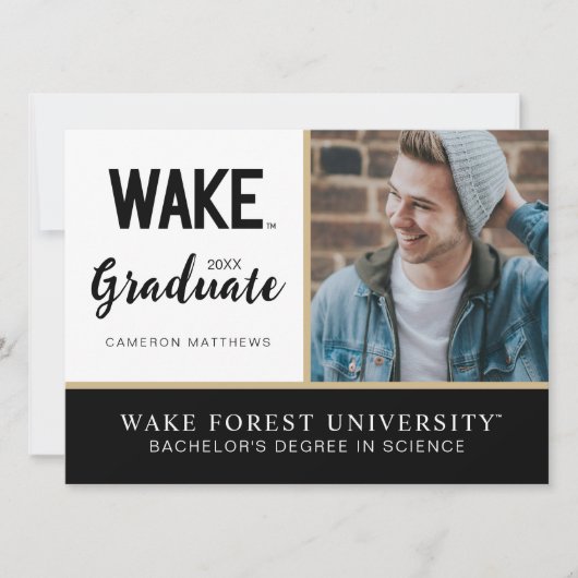 ウェイク・フォレスト大学 | Wake Wordmark 招待状 (正面)