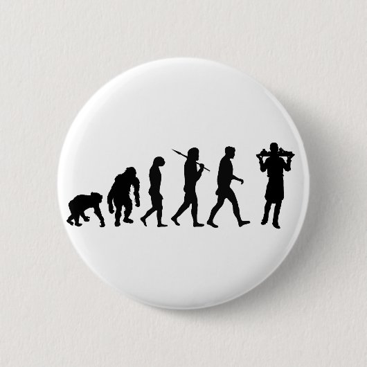 ウェイターのサービス係のシェフは食糧恋人のギフトを調理します 缶バッジ (正面)