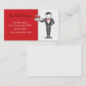 ウェイターのサービングの飲み物 名刺 (正面/裏面)