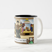 ウェイターカジュアルダイニング漫画by PrintedComplements ツートーンマグカップ (正面右)