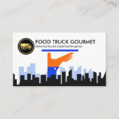 ウェイターサービングディッシュシティシルエットカテラー 名刺 (正面)