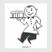 ウェイターサービングビールレトロマンアルコールアート シール (シート)