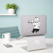 ウェイターサービングビールレトロマンアルコールアート シール (デスク上のノートパソコン)