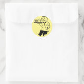 ウェイターサービングビールレトロマンアルコールアート ラウンドシール (バッグ)