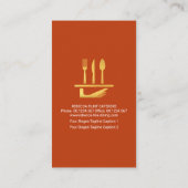 ウェイタースタイリッシュバトラータキシードスーツ、金ゴールドカトラリー 名刺 (裏面)