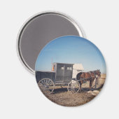 ウェイティングアミッシュホースと乳母車 マグネット (正面/裏面)