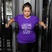 ウェイティングレストデイウォークアウトフィットエクササイズジム引用文 Tシャツ