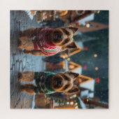ウェイティンテリア犬 クリスマス スノー ホリデー ジグソーパズル (横)