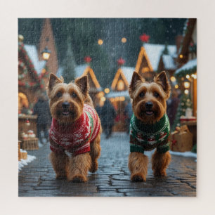 ウェイティンテリア犬 クリスマス スノー ホリデー ジグソーパズル