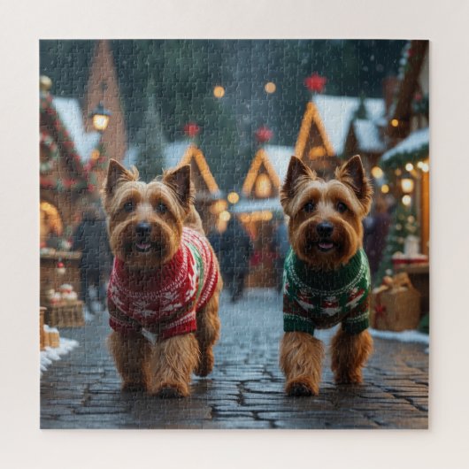 ウェイティンテリア犬 クリスマス スノー ホリデー ジグソーパズル (縦)