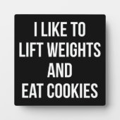 ウェイトとCookie食べを持ち上げる – おもしろいトレーニング フォトプラーク (正面)