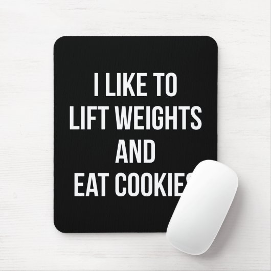 ウェイトとCookie食べを持ち上げる – おもしろいトレーニング マウスパッド (マウス)