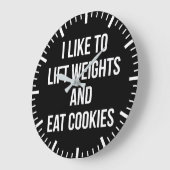 ウェイトとCookie食べを持ち上げる – おもしろいトレーニング ラージ壁時計 (傾斜)