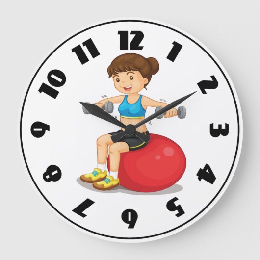 ウェイトトレーニングをする女の子 時計 (正面)