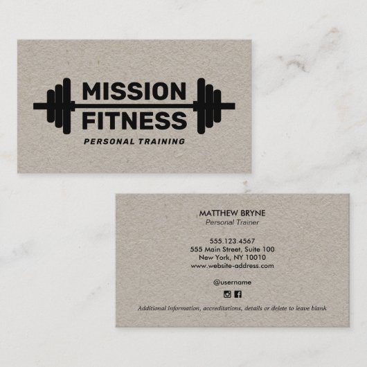 ウェイトトレーニングパーソナルトレーナークラフト 名刺 (正面/裏面)