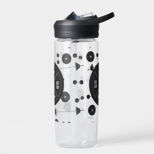 ウェイトトレーニングフィットネスダンベルボディビル名 ウォーターボトル (左面)