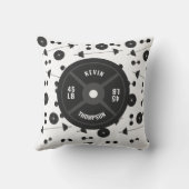 ウェイトトレーニングフィットネスダンベルボディビル名 クッション (裏面)